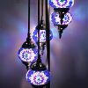 Turkish Mosaic Floor Lamp 5 Globe Blue