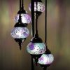 Turkish Mosaic Floor Lamp 5 globe Cracked Teal
