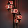 Turkish Mosaic Floor Lamp 5 globe Red