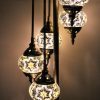 Turkish Mosaic Floor Lamp 5 Globe White