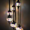 Turkish Mosaic Floor Lamp 7 Globe Mosaic Moon Orbit