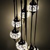 Turkish Mosaic Floor Lamp 7 Globe White