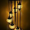Turkish Mosaic Floor Lamp 7 Globe Yellow Gold