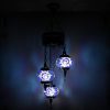 Turkish Mosaic Hanging Lamp 3 Globe Blue