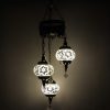 Turkish Mosaic Hanging Lamp 3 Globe White