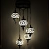 Turkish Mosaic Hanging Lamp 5 Globe White