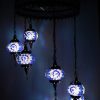 Turkish Mosaic Hanging Lamp 7 Globe Blue