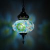 Turkish Mosaic Hanging Lamp Large Green Blue