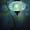Turkish Mosaic Swan Table Lamp Large Green Blue