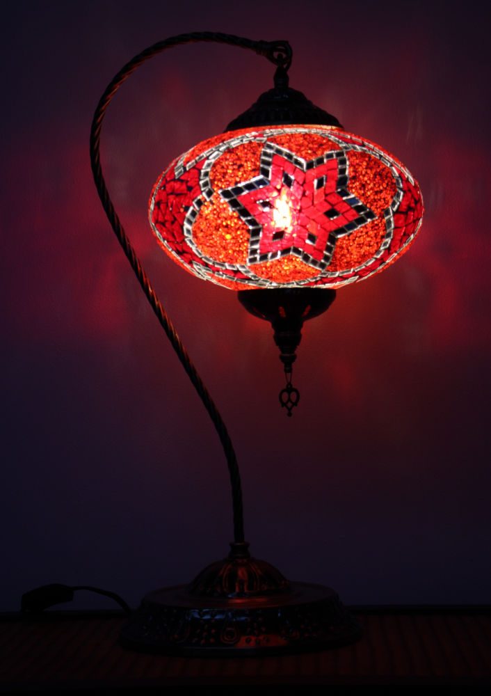 Turkish Mosaic Swan Table Lamp Large Red Nirvana Turkish Mosaic Swan Table Lamp Large Red