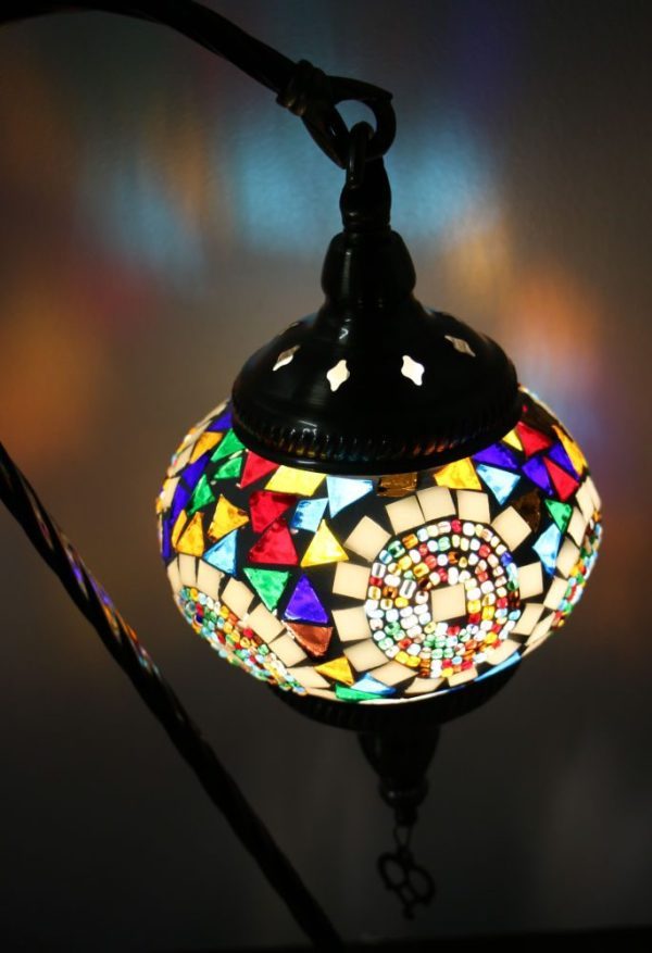 Turkish Mosaic Swan Table Lamp Mosaic Moon Orbit