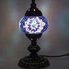 Turkish Mosaic Table Lamp Blue With Large Elegant Base - 33cm
