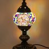 Turkish Mosaic Table Lamp Earth Ball With Large Elegant Base - 33cm