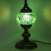 Turkish Mosaic Table Lamp Green With Large Elegant Base - 33cm