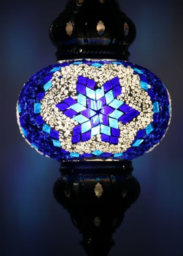 Turkish Mosaic Table Lamp Medium Blue