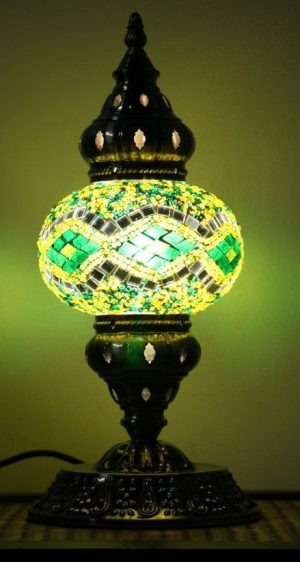 Turkish Mosaic Table Lamp Medium Green