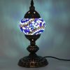 Turkish Mosaic Table Lamp River Blue With Large Elegant Base – 33cm