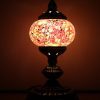 Turkish Mosaic Table Lamp Apricot Red With Large Elegant Base – 33cm