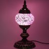 Turkish Mosaic Table Lamp Cracked Pink With Large Elegant Base – 33cm