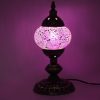 Turkish Mosaic Table Lamp Cracked Purple With Large Elegant Base – 33cm