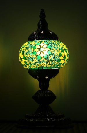 Turkish Mosaic Table Lamp Small Green