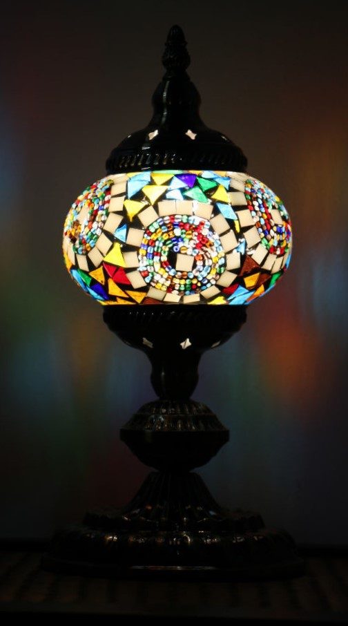 Turkish Mosaic Table Lamp Moon, Moon Table Lamp Nz
