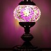 Turkish Mosaic Table Lamp Purple With Large Elegant Base - 33cm