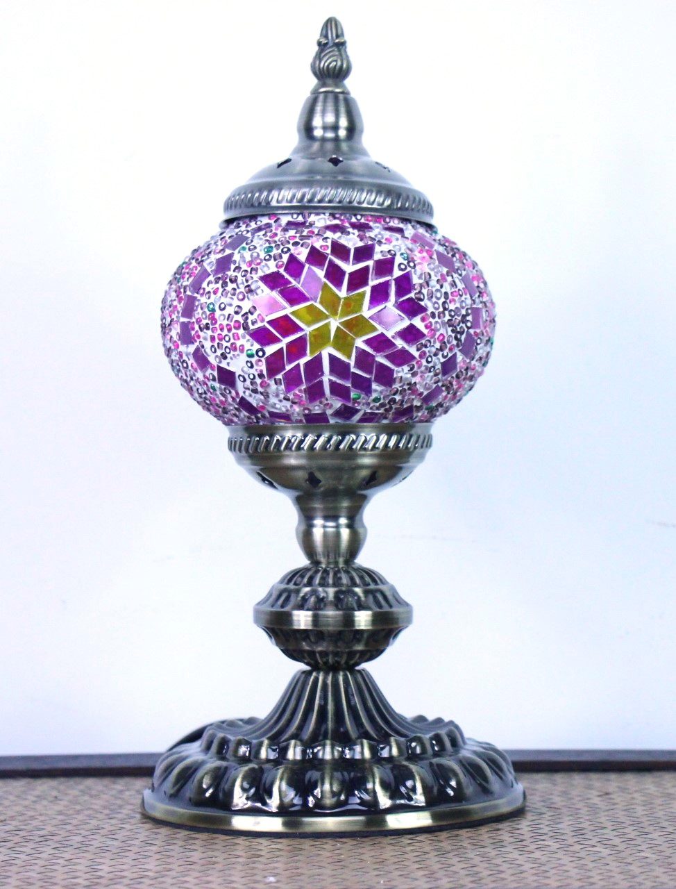 Turkish Mosaic Table Lamp Purple With, Purple Mosaic Table Lamp
