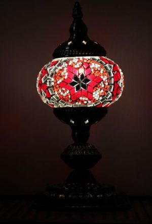 Turkish Mosaic Table Lamp Small Red