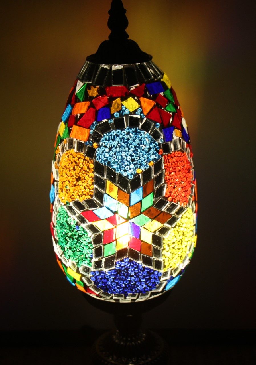 Turkish Mosaic Table Lamp Tear Drop Mosaic 3 - Nirvana Eastern Imports