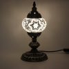 Turkish Mosaic Table Lamp White With Large Elegant Base - 33cm