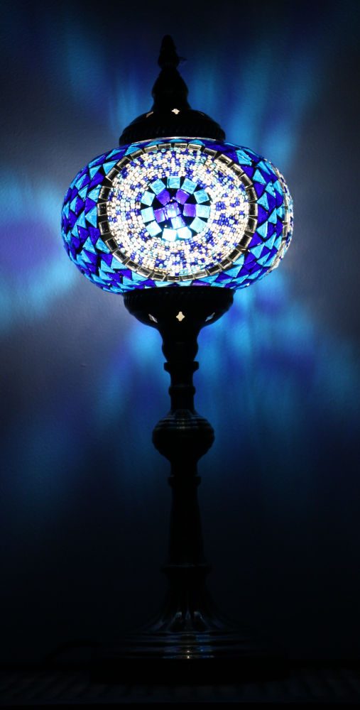 Turkish Mosaic Table Lamp XLarge Blue