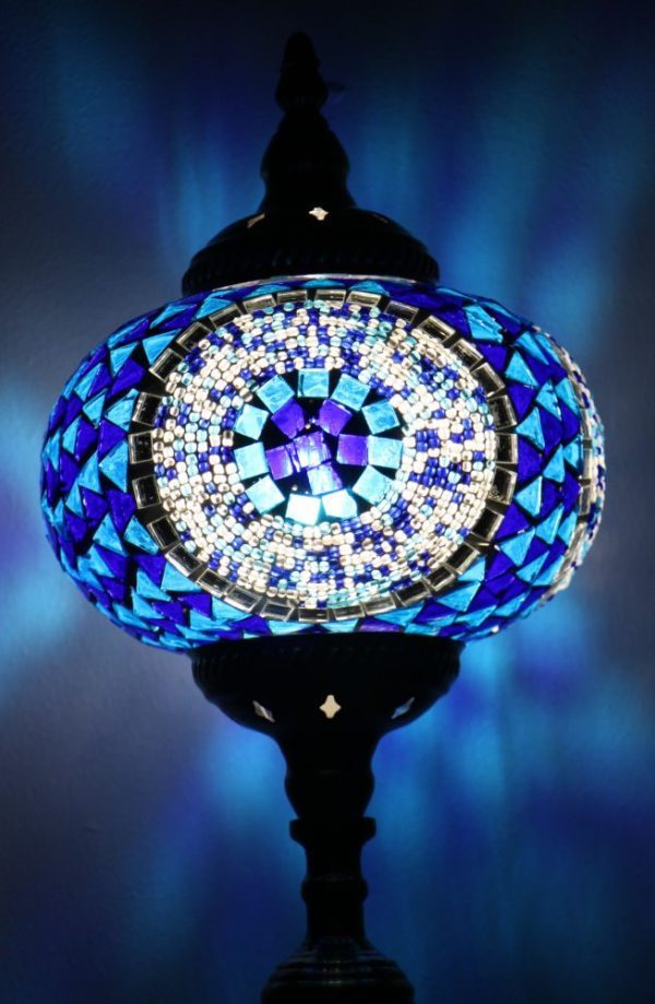 Turkish Mosaic Table Lamp XLarge Blue
