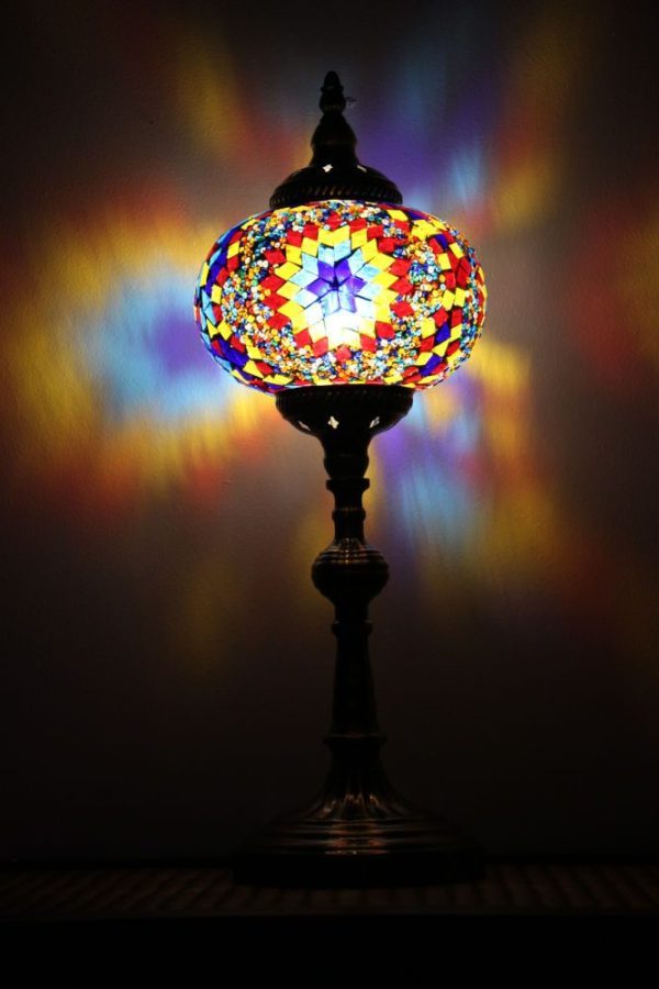 Turkish Mosaic Table Lamp XLarge Mosaic Fire Ball