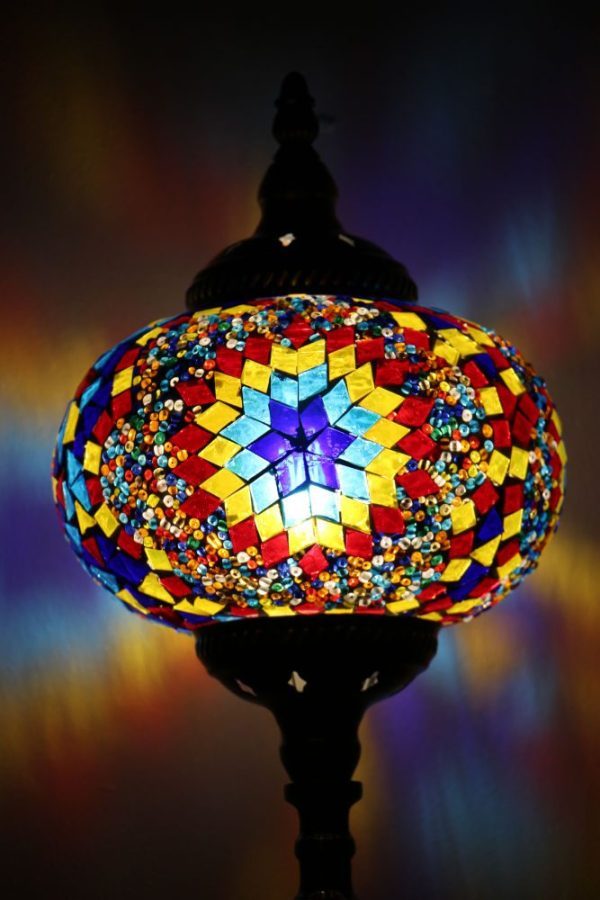 Turkish Mosaic Table Lamp XLarge Mosaic Fire Ball