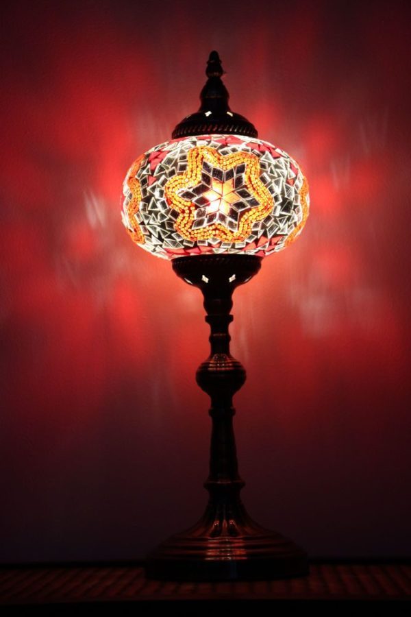 Turkish Mosaic Table Lamp XLarge Red