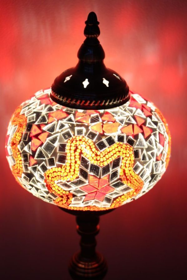 Turkish Mosaic Table Lamp XLarge Red