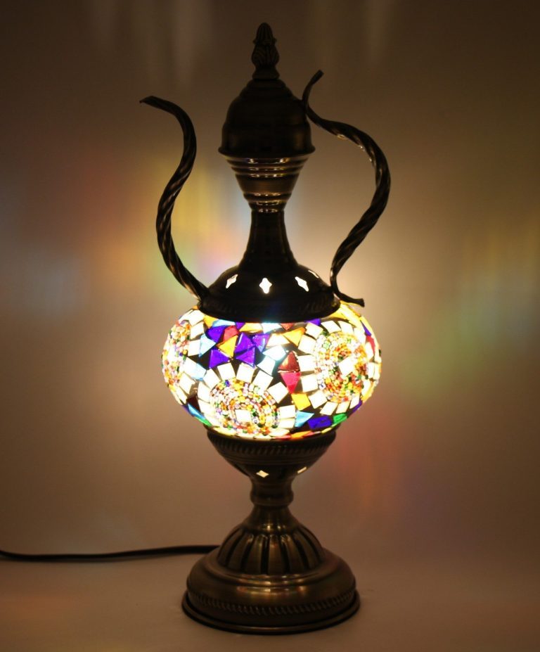 Turkish Mosaic Medium Teapot Table Lamp Moon Orbit 37cm Nirvana