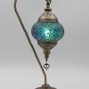 Turkish Mosaic Large Swan Lamp Cracked Teal