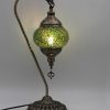 Turkish Mosaic Large Swan Lamp Cracked Green - 46cm