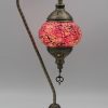 Turkish Mosaic Large Swan Lamp Cracked Red