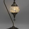 Turkish Mosaic Large Swan Lamp Cracked Teal - White