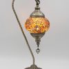 Turkish Mosaic Large Swan Lamp YellowGold - 46cm