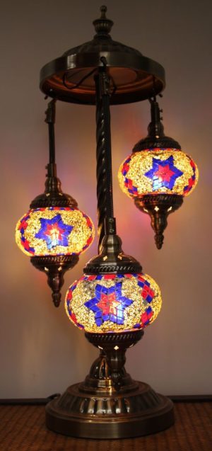 Turkish Mosaic Floor Lamp 3 globe Mosaic Starry Night