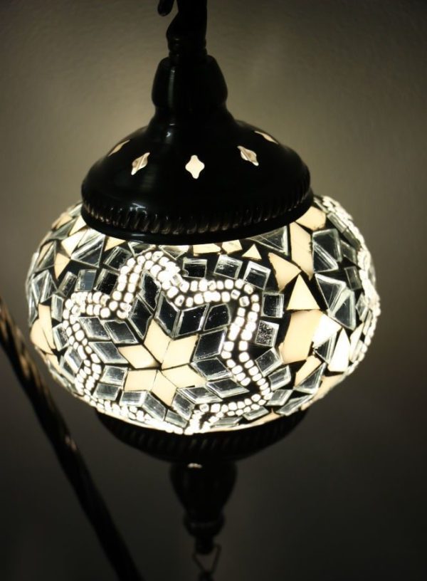 Turkish Mosaic Swan Table Lamp White