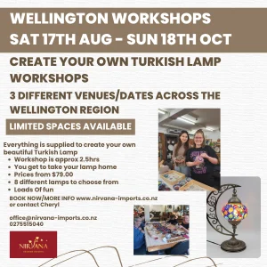 Create Your Own Turkish Lamp - Wellington sat 17th/Sun 18th Oct