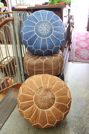 Handcrafted Moroccan Genuine Leather Poufs