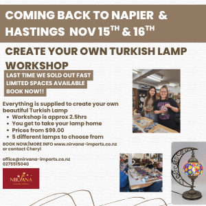 Create Your Own Turkish Lamp Workshops - Napier And Hastings