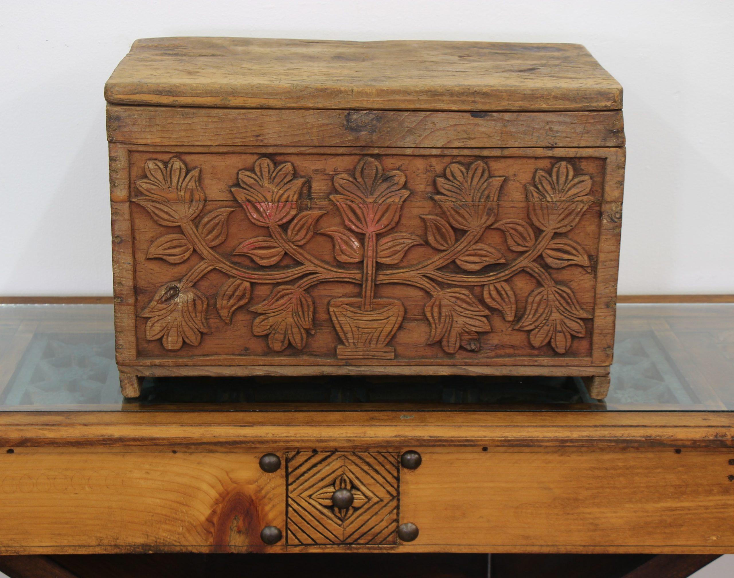 small antique flower chest 1